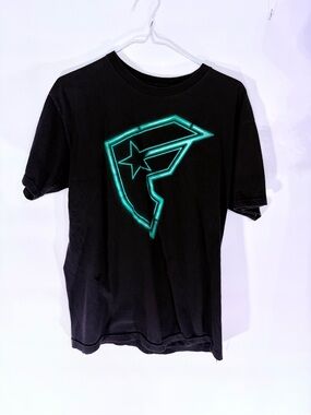 Famous Stars & Straps Black Tee with Teal Graphic